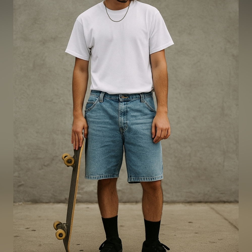 Vintage Wrangler Premium Relaxed CARPENTER Denim Jorts - Size 38 🔥 Jean Shorts‎
